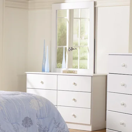 6 Drawer Dresser with Mirror Combination